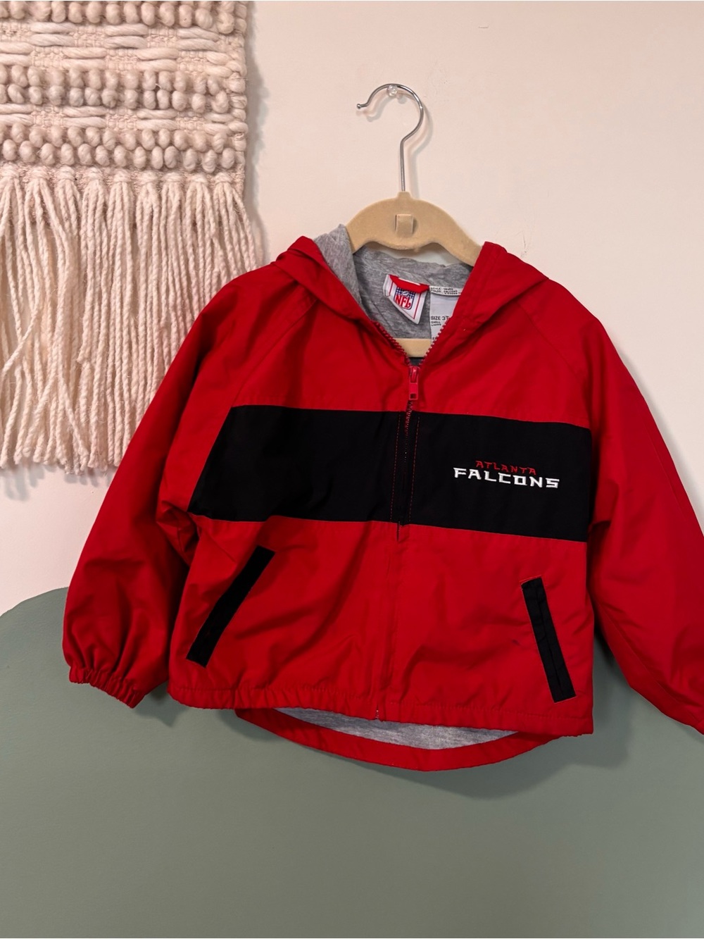 NFL Red and Black Atlanta Falcons Kids Hooded Raincoat